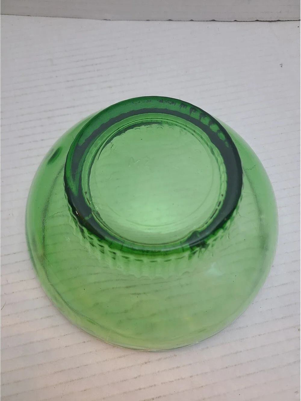 E.O. Brody Company Vintage Green Glass Pedestal Bowl Model M2000